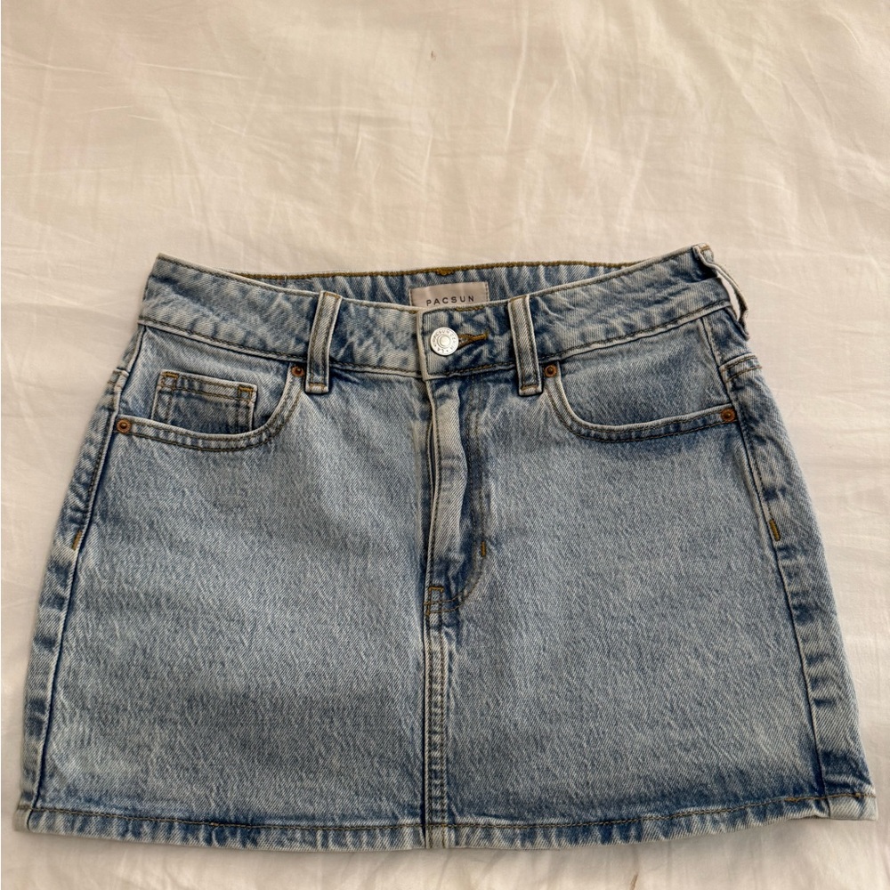 PacSun Light Blue Denim Mini Skirt